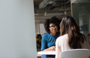 women in chatting